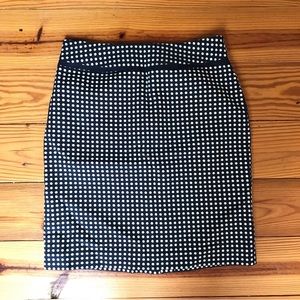 Vineyard Vines Navy White Polka Dot Pencil Skirt, NWT, 0
